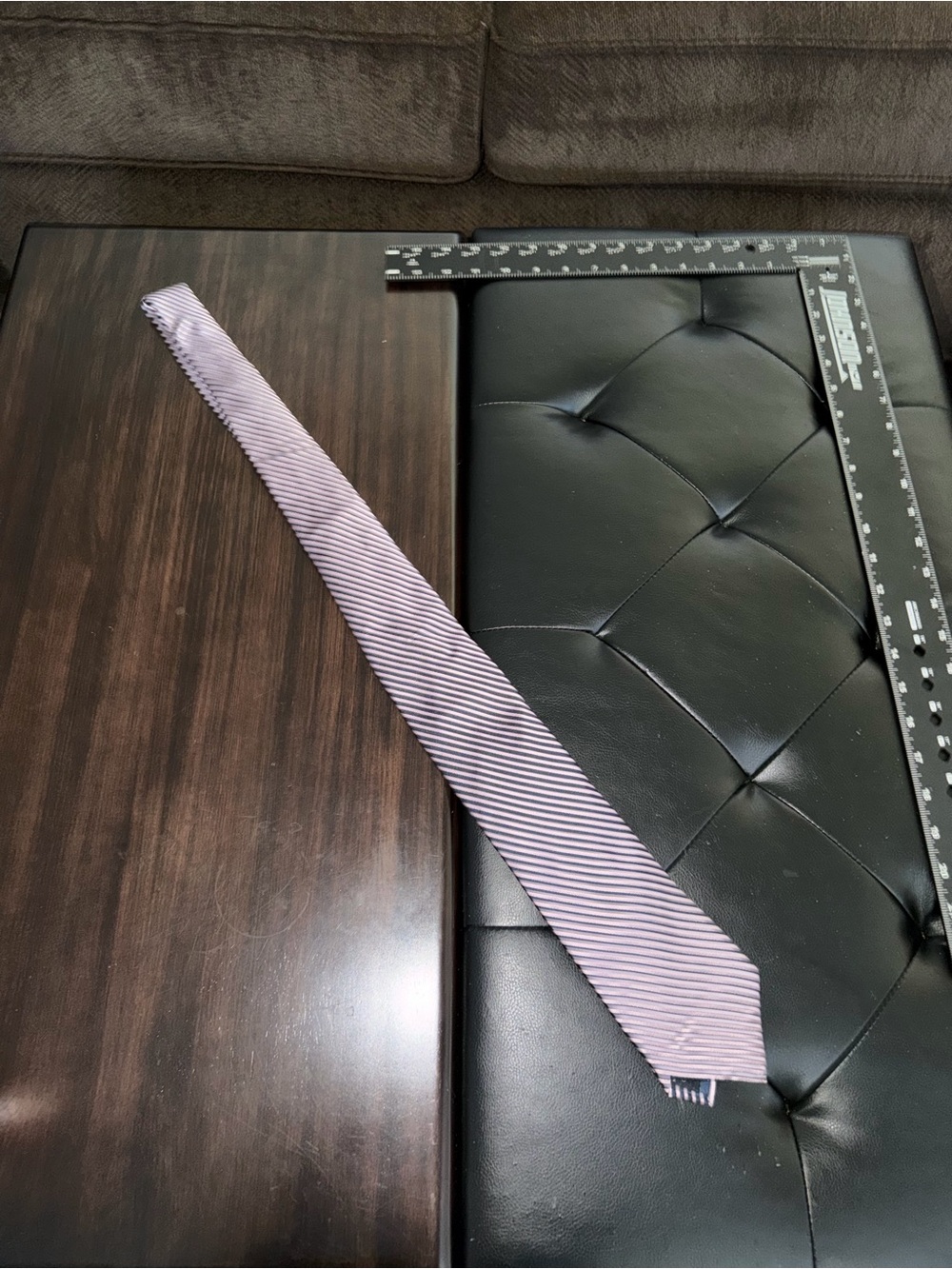 100% Silk Nautica Slim Diagonal Stripe Tie - Light Purple and White
